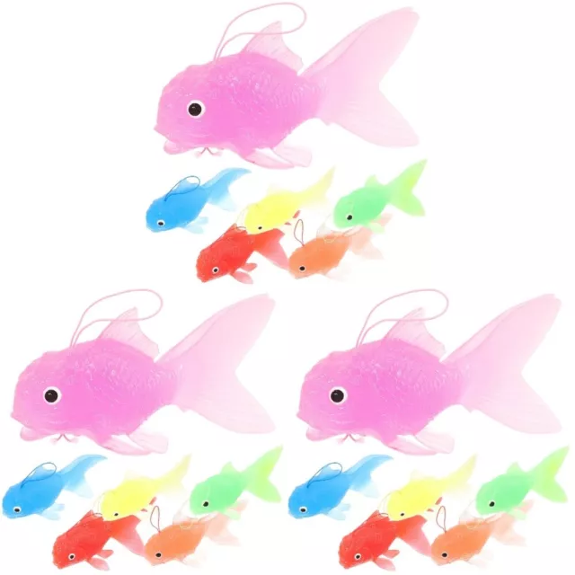 18 PCs Fisch Dekore Silikon Goldfisch Kinder Fisch Kognitive Model Ornament