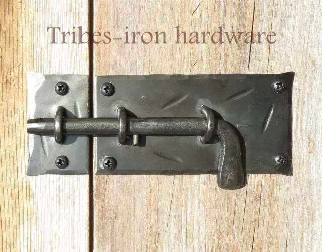 Slide Bolt Door Latch Forged Wrought Iron Cabinet Lock Antique Cabinet Catch DIY