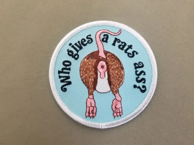 who gives a rats ass embroidered iron on patch