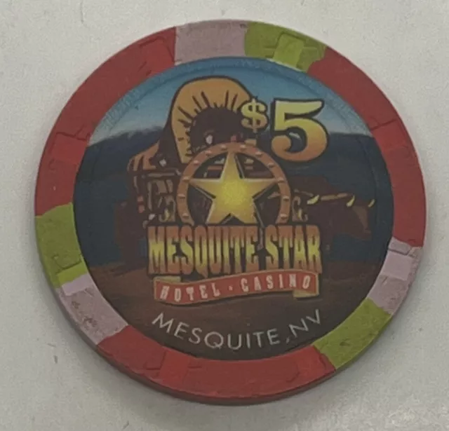 Mesquite Star Casino - $5 CHIP - Mesquite NV Nevada Wagon - Paulson H&C 1998