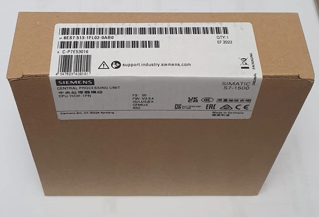 Siemens Simatic S7-1500F CPU1513F-1PN 6ES7 513-1FL02-0AB0 6ES7513-1FL02-0AB0