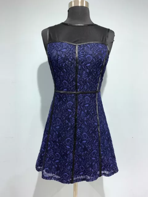 Forever 21 Blue and Black Lace Dress Fit and Flare Size Small