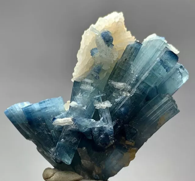 45 Cts Natural Blue Tourmaline Crystals Bunch Specimen From Afghanistan