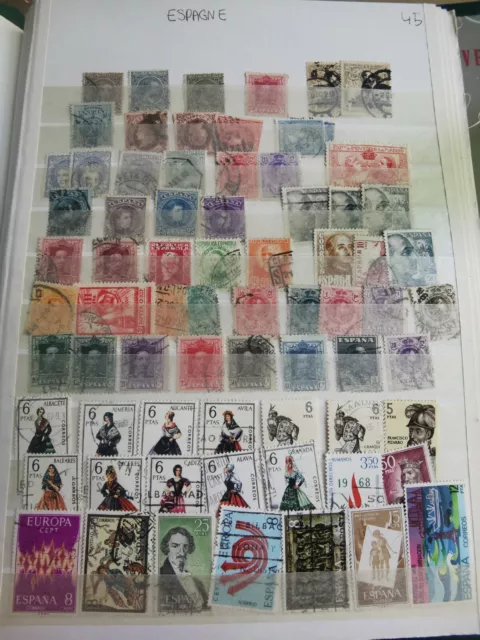 Espagne Lot De Timbres Début De Collection Anciens À Récent