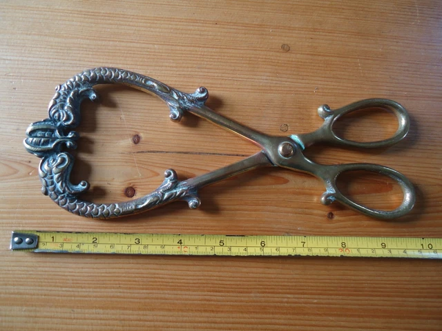 Pinze a carbone vintage antiche serpente in ottone