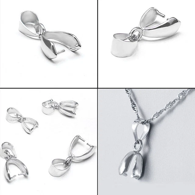 100x Pinch Bail Pellizch Colgante Cierre Colgante Bail Clip Connector para collar