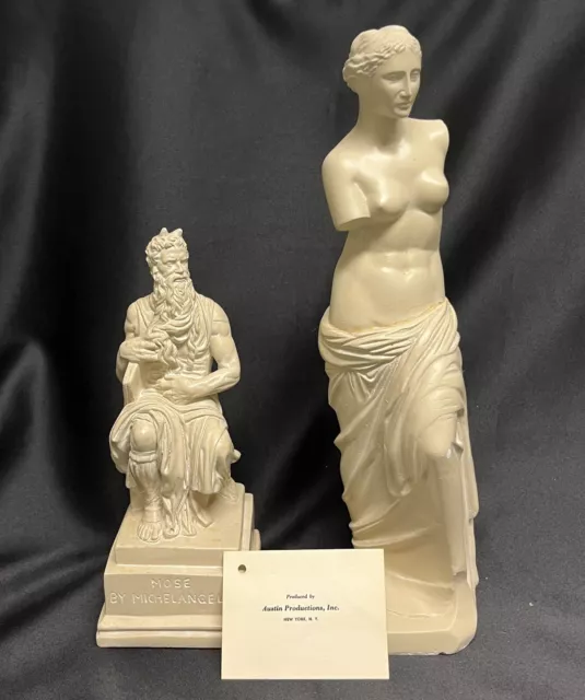 Vintage Cast Sculptures by Austin Productions Venus de Milo & Moses