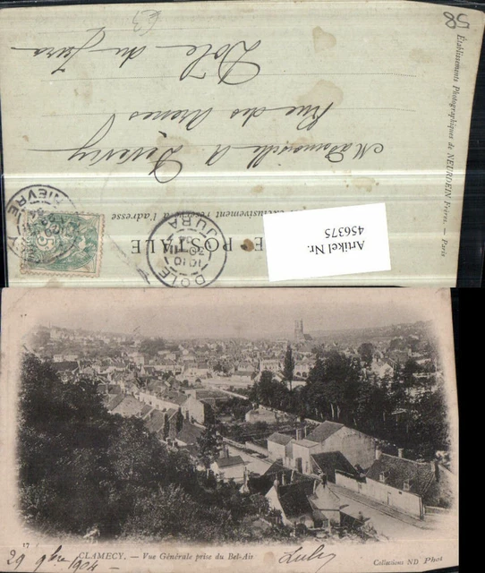 456375,Burgund Nievre Clamecy Vue Generale prise du Bel-Air Totale