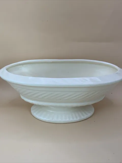 Vintage Haeger USA Pedestal Centerpiece Planter Bowl Off White Cream Ivory Matte