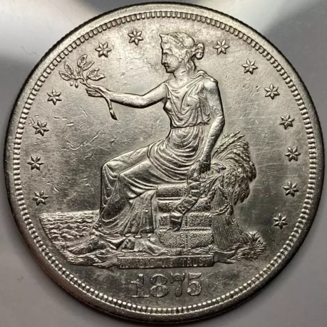 1875-S $1 Trade Dollar - AU Details