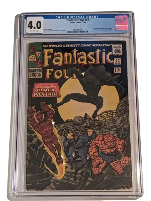 Fantastic Four #52 1966 CGC 4.0 1st App Black Panther