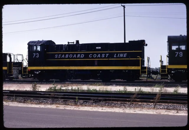 Original Rail Slide - SCL Seaboard Coast Line 73 Tampa FL 4-25-1972  Baldwin