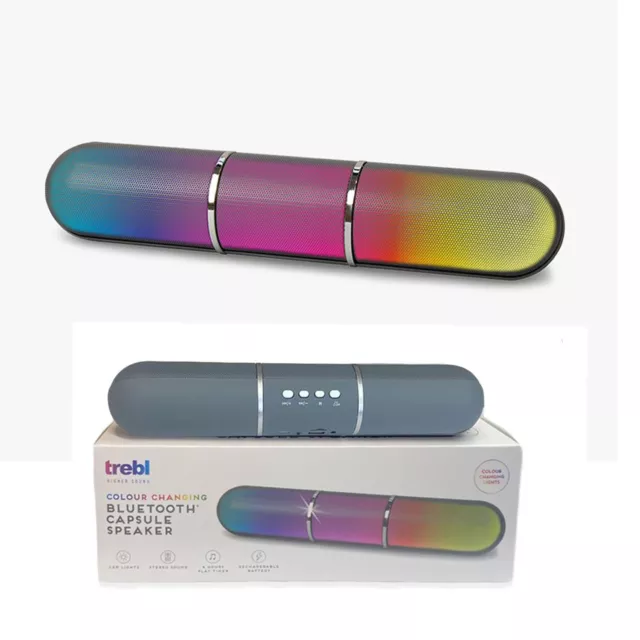 COLOUR CHANGING CAPSULE SPEAKER LED Light Portable Bluetooth Wireless Music G566