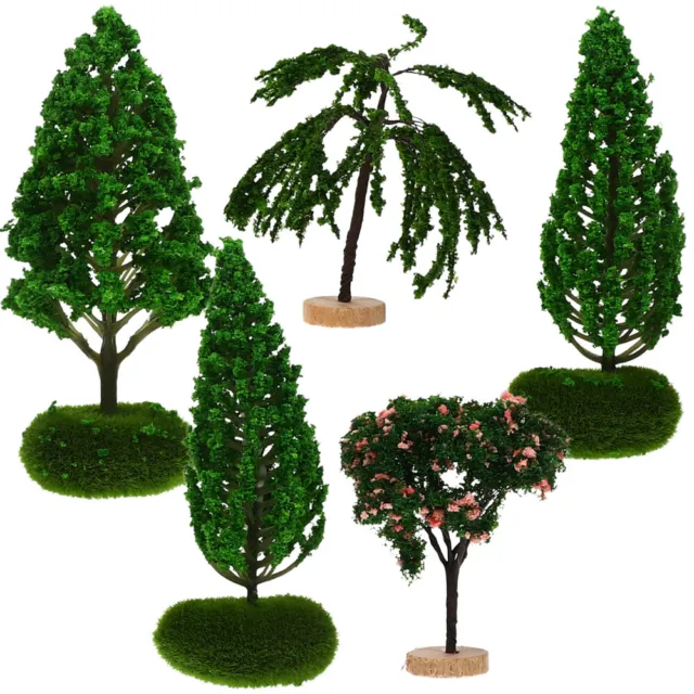 5 piezas accesorios de paisaje decoración de mesa árbol de paisaje modelo arquitectónico