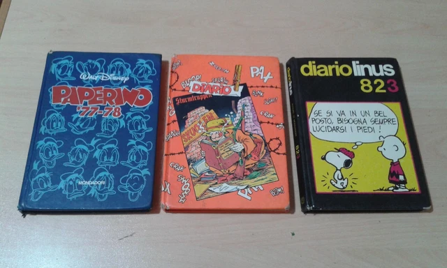 Lotto Diari Scolastici Anni 70/80, Sturmtruppen, Linus, Paperino, Vintage