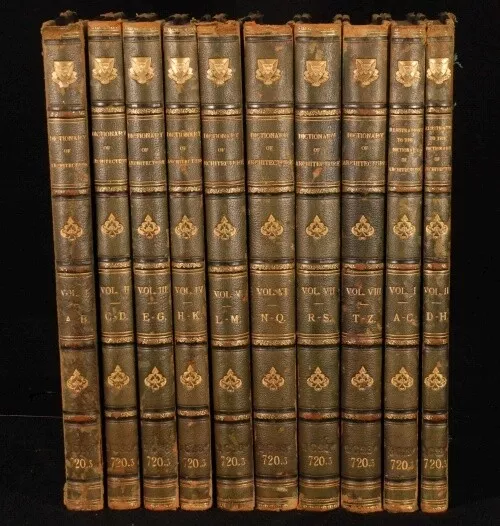 c1870 10vols Dictionary ARCHITECTURE illustrated SCARCE