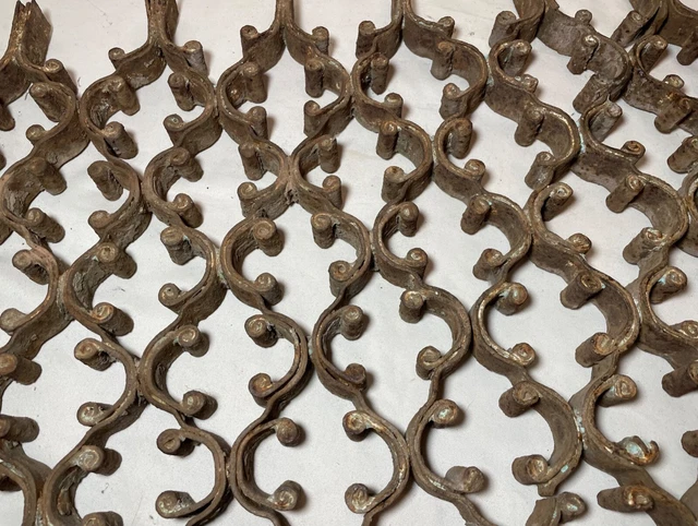 high quality antique 19th century wrought iron architectural salvage grate panel 2