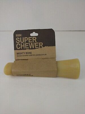 Bark Box Super Chewer Mighty Bone Bacon Flavored Nylon Dog Chew Toy 5" Long
