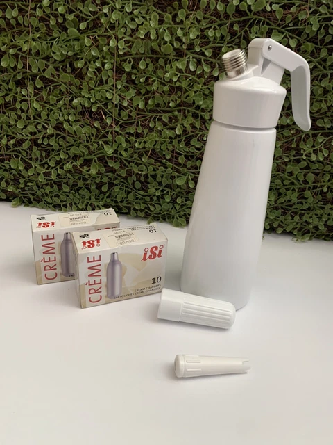 iSi Dessert & Whipped Cream Maker .5L White #2350 W 2 Boxes Of Cartridges