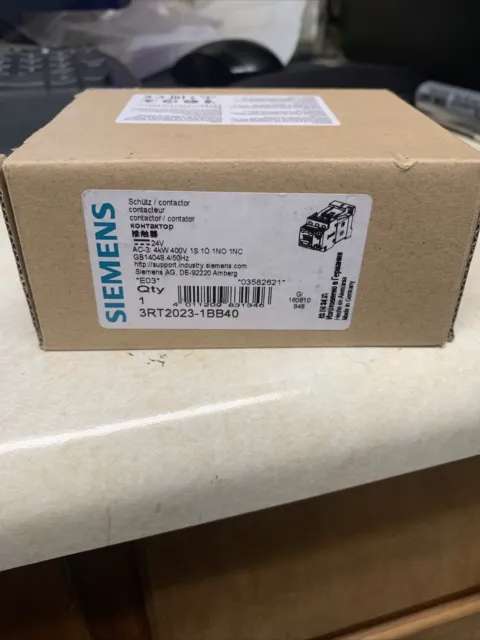 New Siemens 3 Pole Contactor 3RT2023-1BB40