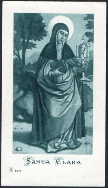 santino antico de Santa Clara de Asis andachtsbild image pieuse holy card