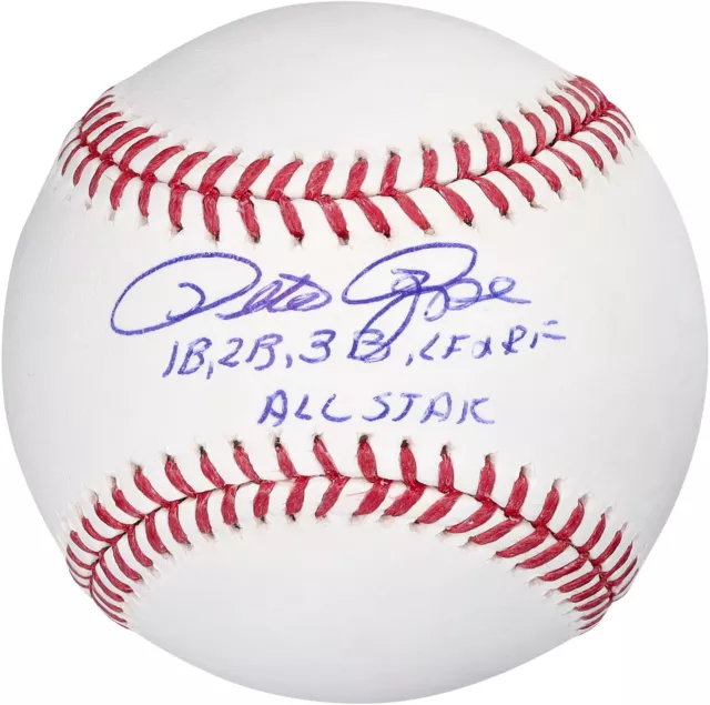 Pete Rose Cincinnati Reds Autographed Baseball with Multiple Inscriptions