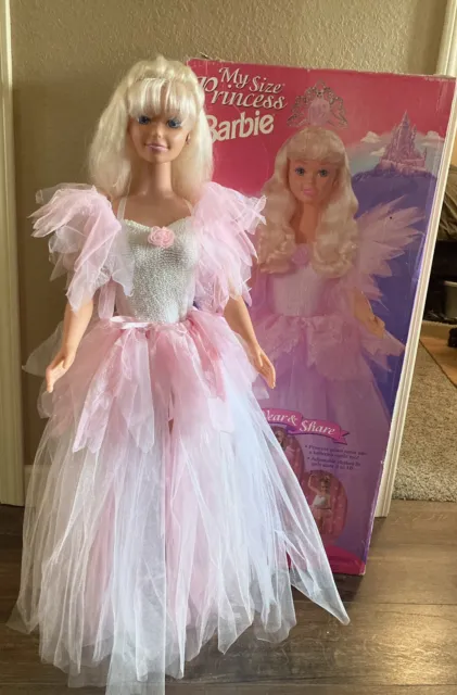 1995 My Size Princess Barbie  3’ Doll Mattel - Original Box