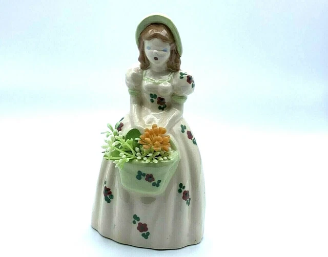 Vintage Lady Girl Figurine Vase Planter Ceramic California Pottery?