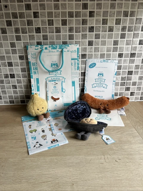 JELLYCAT WORLD EXCLUSIVE London Selfridges fish & chips complete