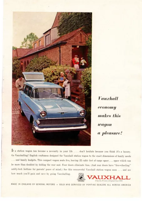 1960 Vauxhall Estate Car 4-Door Station Wagon Made In England By GM Print Ad
