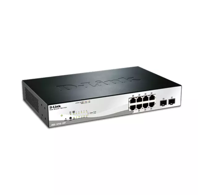 D-LINK DGS-1210-10P 10-Port Gigabit WebSmart PoE Switch with 8 PoE UTP and 2 SFP 2