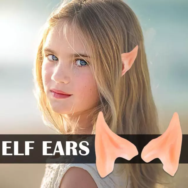 Ear Latex Fairy Pixie Elf Ears Cosplay Accessories Halloween Decoration.. N8M1