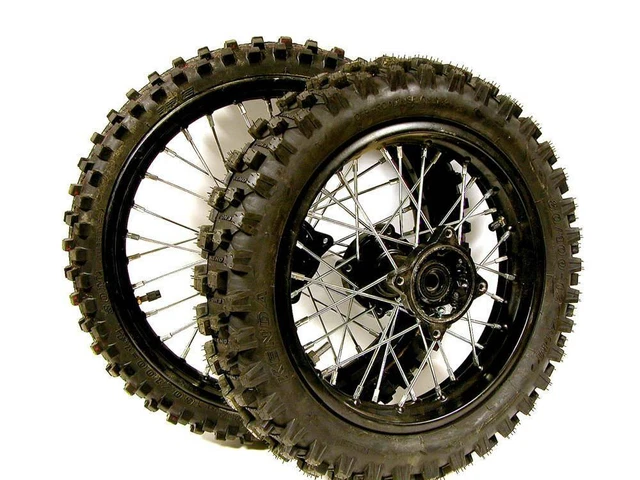 COPPIA RUOTE COMPLETE PIT BIKE CROSS 14″17″ MOZZO SDG 15mm