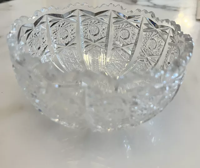 American Brilliant Cut Glass Berry Nut Serving Bowl 5”