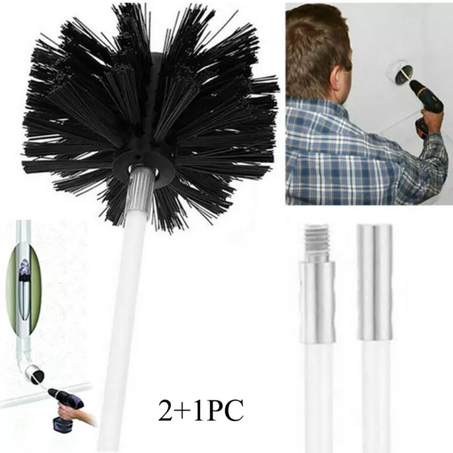 Flexible Chimney Sweep Set Flue Sweeping Brush & Rod Kit Soot Cleaning Rods UK