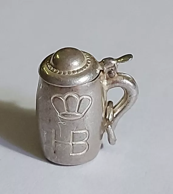 Vintage Silver Tone Beer Stein Mug Charm