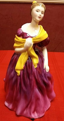 Vintage Royal Doulton Figurine Adrienne HN2152 Woman in Purple Dress