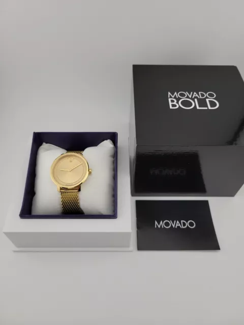 Movado Bold Women's Gold-tone Stainless Steel Swiss Watch - 3600580 ($595 MSRP)