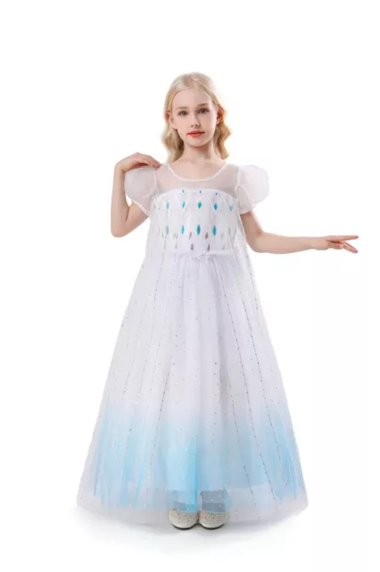 ELSA & ANNA® Girl Fancy Dress Snow Queen Princess Dress Halloween Costume EL2102