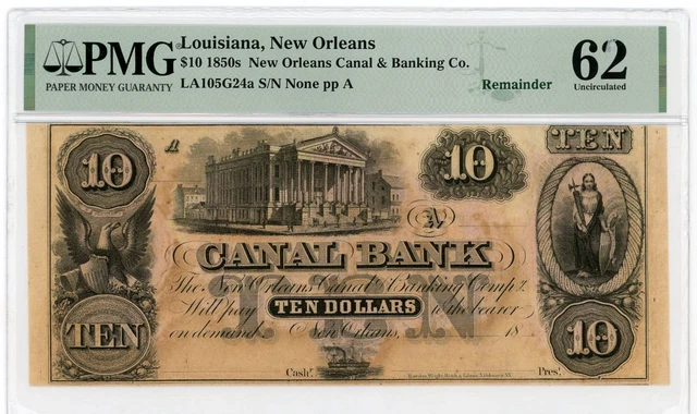 NobleSpirit No Reserve US 1950's New Orleans Orange Back Louisiana PMG 62