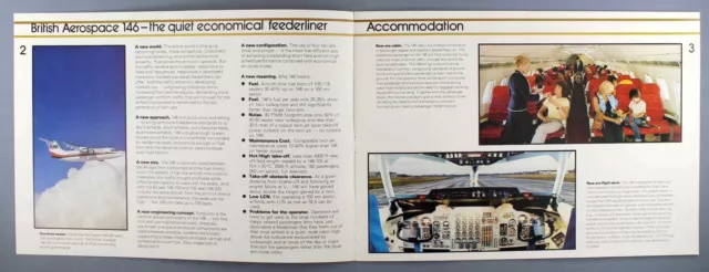 British Aerospace Bae 146 Manufacturers Sales Brochure 1982 Seat Map 2