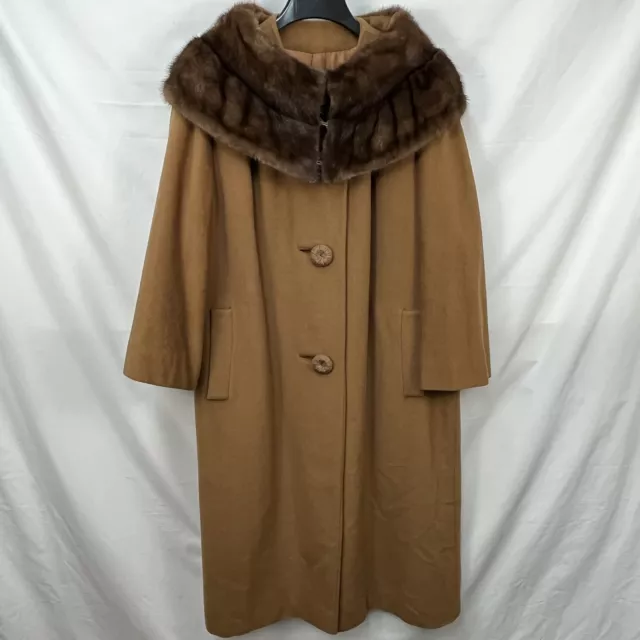 Vintage Neiman Marcus Vicuna Long Coat With Mink Collar