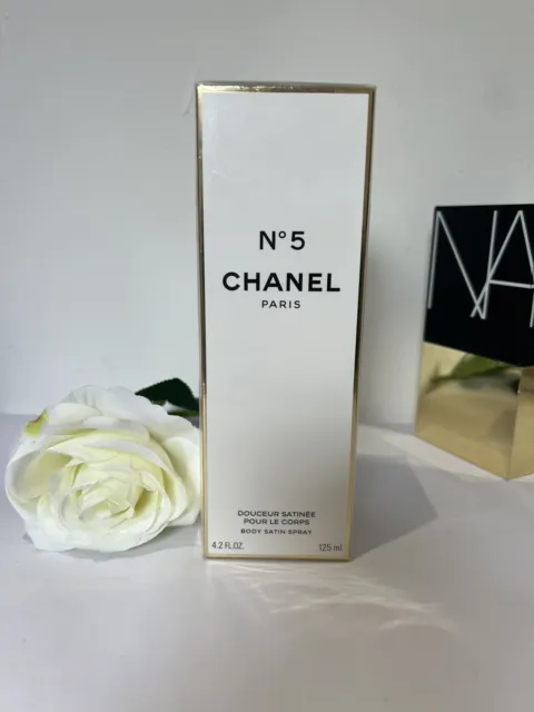 CHANEL NO5 RARE body satin spray Douceur Satinee used but almost full in  box £64.99 - PicClick UK