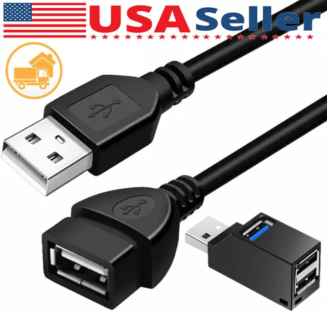 High-Speed USB to USB Extension Cable USB 2.0 Adapter Extender Cord Male/Female