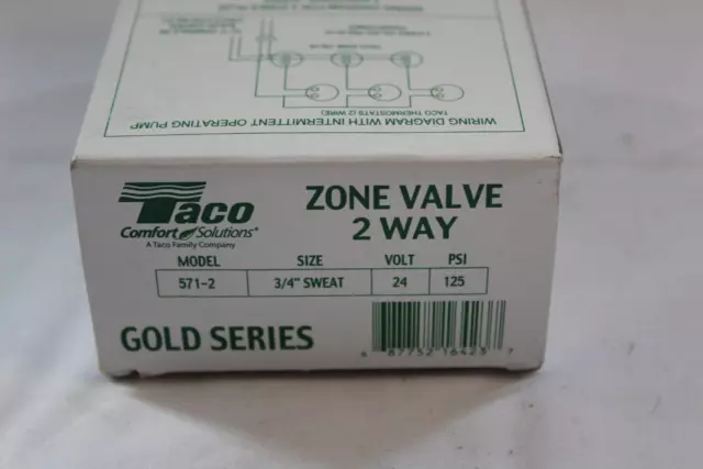 Taco 571-2 3/4" 2-Way Zone Valve - Gold Series - NEW!
