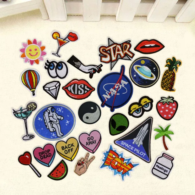 Astronaut Kiss Sun Embroidered Sew On Iron On Patch Badge Fabric Applique Craft