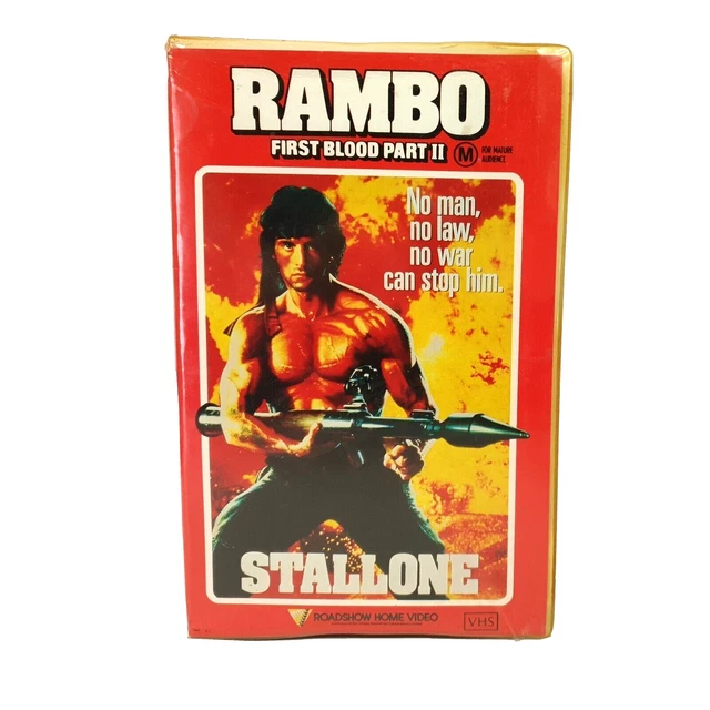 RAMBO FIRST BLOOD Part II VHS Stallone Clamshell Roadshow Video 1985 2 EUR 26,14 PicClick FR