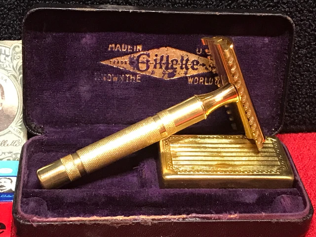Gillette Gold Otto Roth Slim Handle Safety Razor - 1930's - EX++ COND. Sweet!