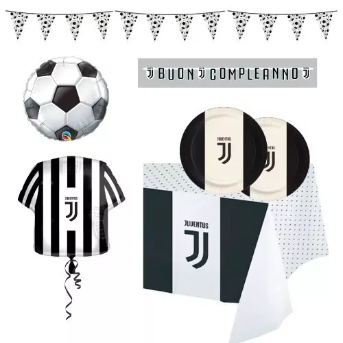 Kit Addobbi Festa Compleanno Juventus 8 Persone Piatti E Decorazioni