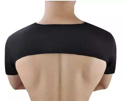 Black Double Shoulder Neoprene Support Brace Arthritis Brace Strap Self-Heating